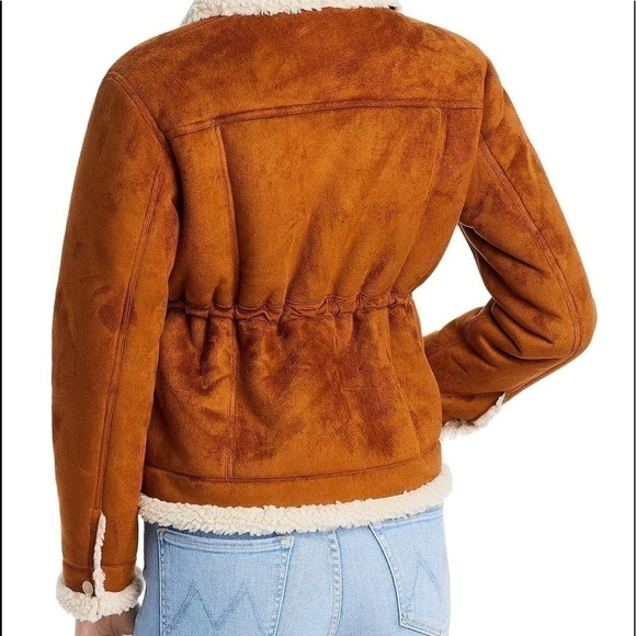 NWT - Anthropologie Mother Sherpa Fur Lined Vegan Leather Rancher Jacket - Picture 3 of 4